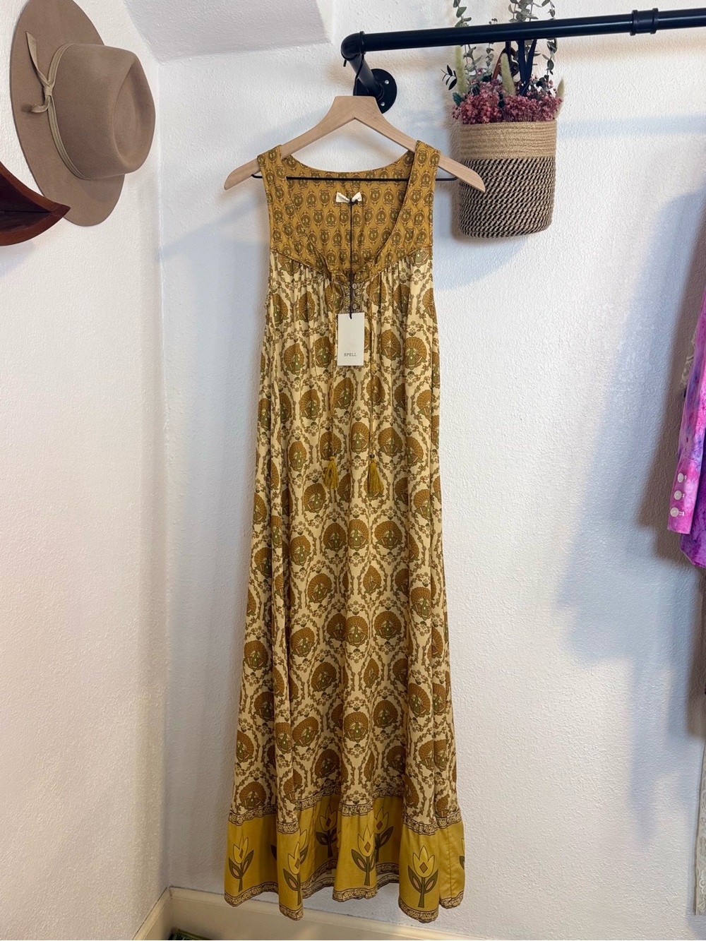 NWT Spell Château Maxi Sundress Champagne XS - Picture 5 of 15